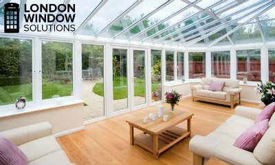 residential property with conservatory types of windows